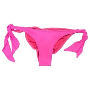 Frederick’s of Hollywood hot pink tie ruched back bikini bottoms large NWT